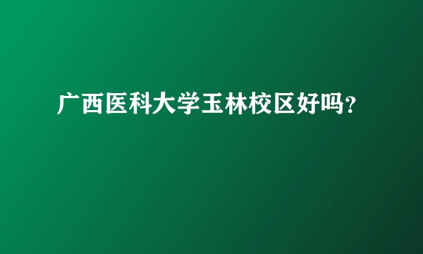 广西医科大学玉林校区好吗？