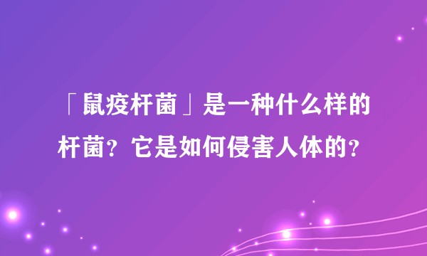 「鼠疫杆菌」是一种什么样的杆菌？它是如何侵害人体的？