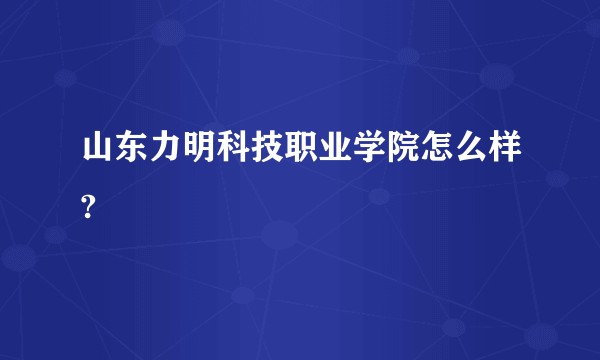山东力明科技职业学院怎么样?