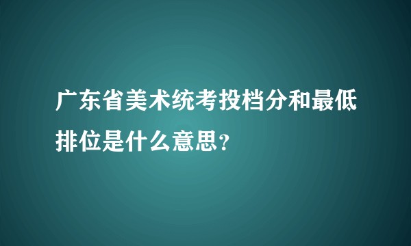 广东省美术统考投档分和最低排位是什么意思？