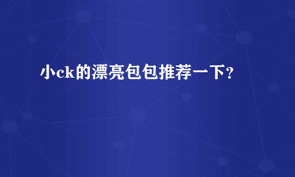 小ck的漂亮包包推荐一下？