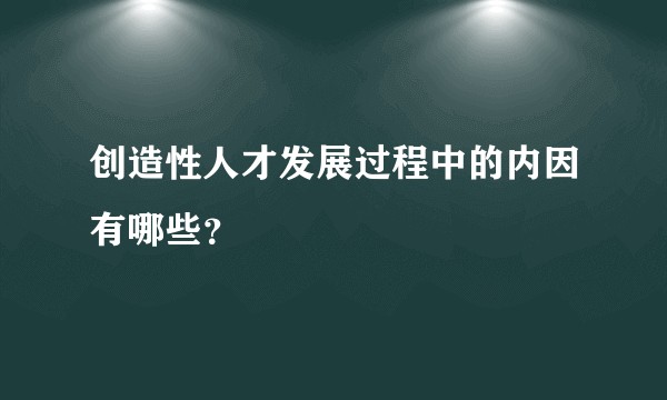 创造性人才发展过程中的内因有哪些？