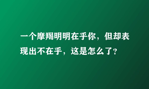 一个摩羯明明在乎你，但却表现出不在乎，这是怎么了？