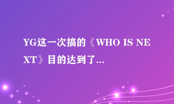 YG这一次搞的《WHO IS NEXT》目的达到了吗？新男团WINNER的前景会怎样？
