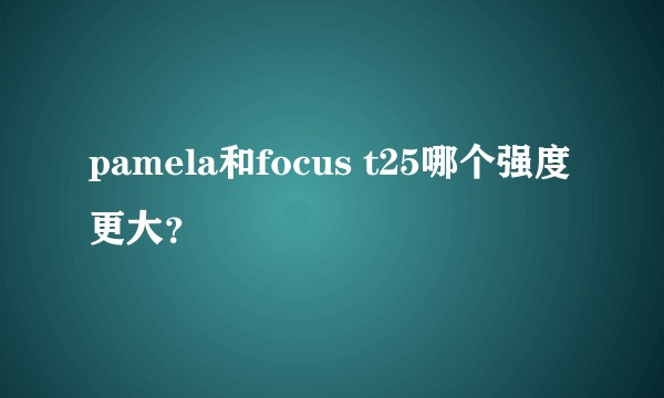 pamela和focus t25哪个强度更大?