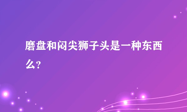 磨盘和闷尖狮子头是一种东西么？