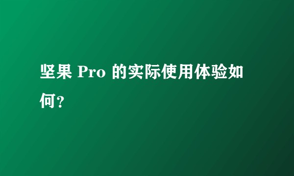 坚果 Pro 的实际使用体验如何？