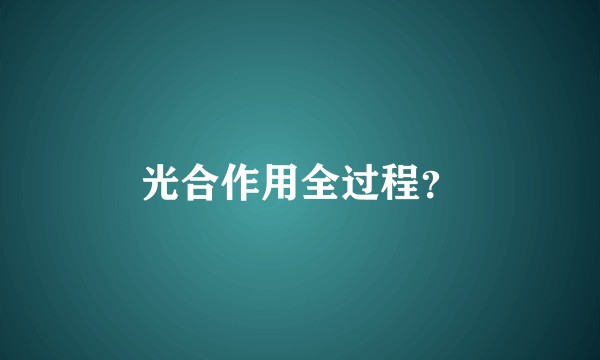 光合作用全过程？