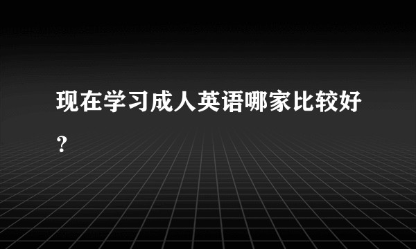 现在学习成人英语哪家比较好？