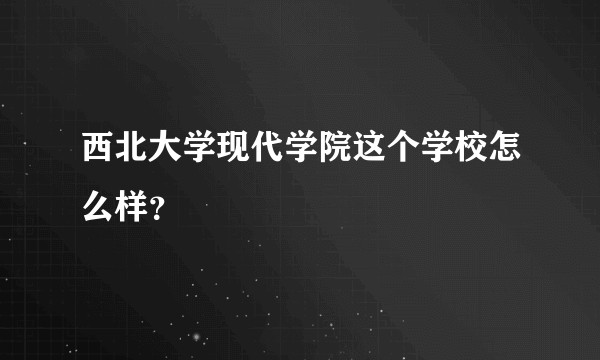 西北大学现代学院这个学校怎么样？