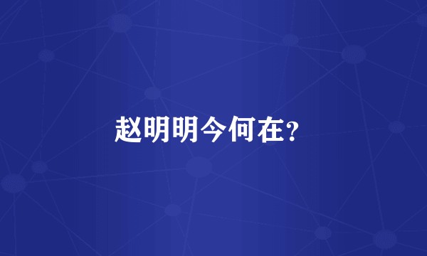 赵明明今何在？