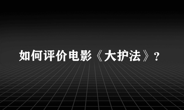 如何评价电影《大护法》？