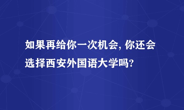 如果再给你一次机会, 你还会选择西安外国语大学吗?
