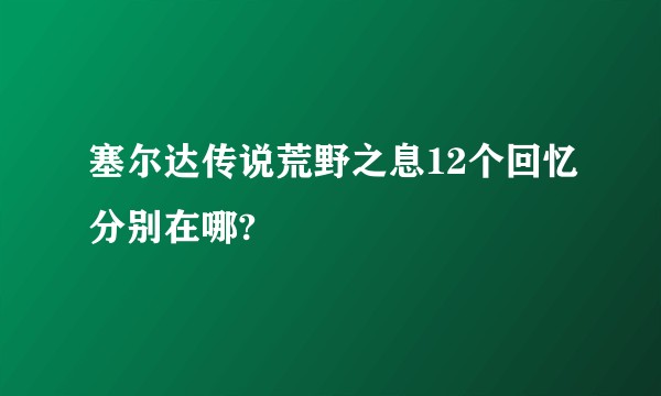 塞尔达传说荒野之息12个回忆分别在哪?