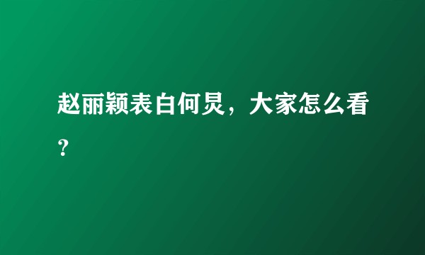 赵丽颖表白何炅，大家怎么看？