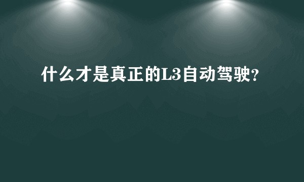 什么才是真正的L3自动驾驶？