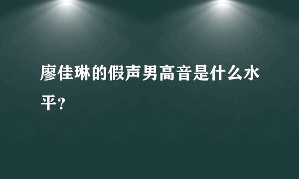 廖佳琳的假声男高音是什么水平？