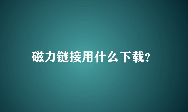 磁力链接用什么下载？