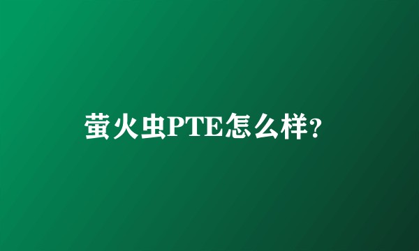 萤火虫PTE怎么样？