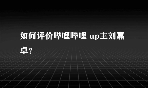 如何评价哔哩哔哩 up主刘嘉卓？