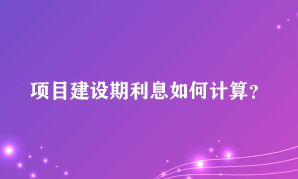 项目建设期利息如何计算？