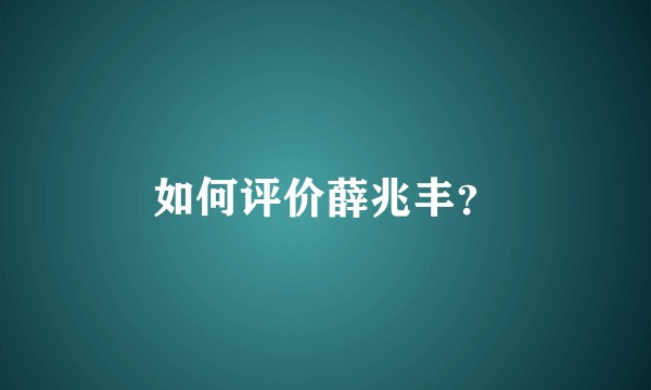如何评价薛兆丰？