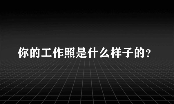 你的工作照是什么样子的？