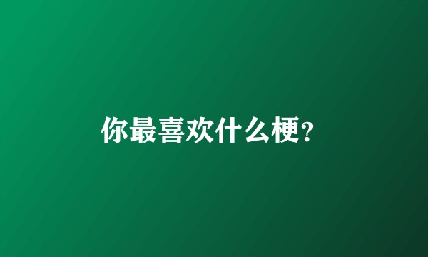 你最喜欢什么梗？