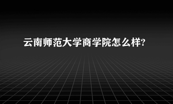 云南师范大学商学院怎么样?