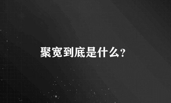 聚宽到底是什么？