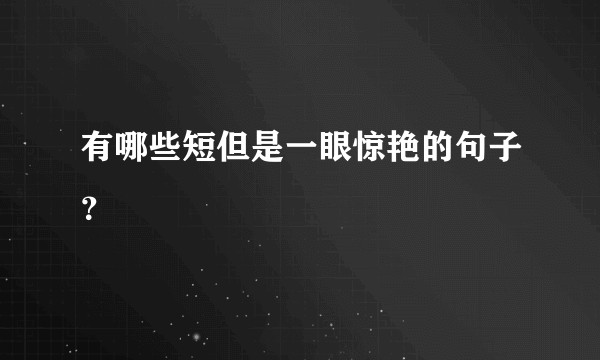 有哪些短但是一眼惊艳的句子？