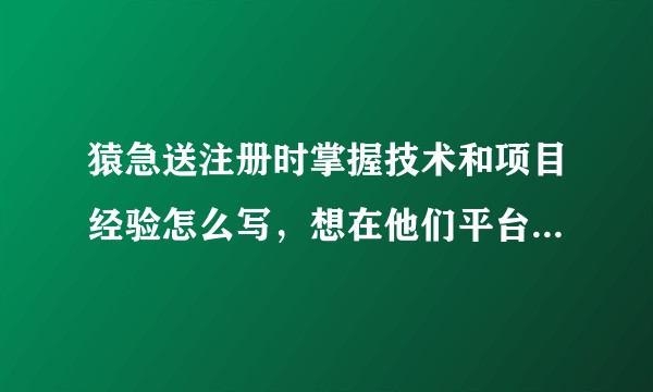 猿急送注册时掌握技术和项目经验怎么写，想在他们平台做兼职程序员怎样才能获得更多的项目？
