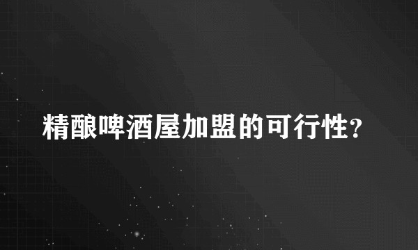 精酿啤酒屋加盟的可行性？