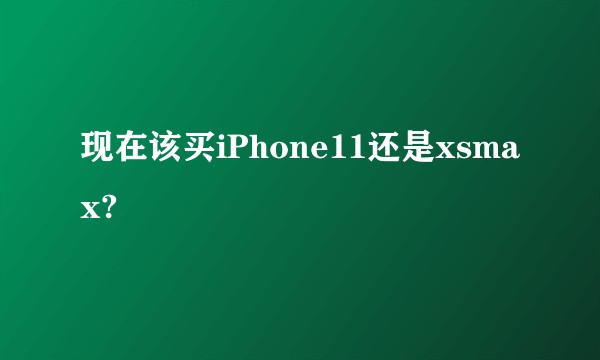 现在该买iPhone11还是xsmax?