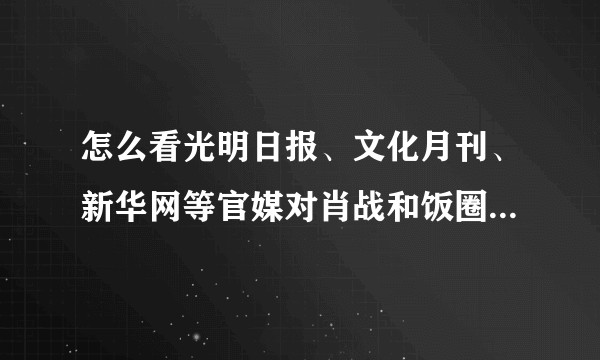 怎么看光明日报、文化月刊、新华网等官媒对肖战和饭圈的分析，官媒、学界是否会影响明星命运，娱圈权威是哪？