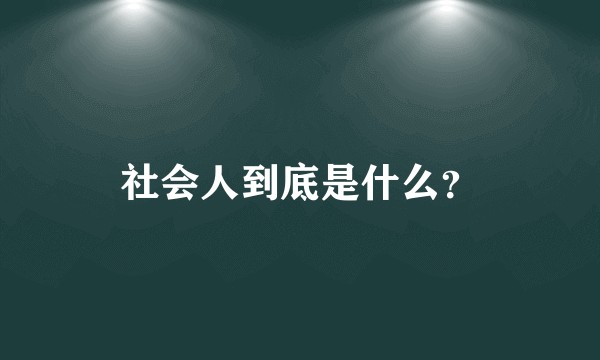 社会人到底是什么？