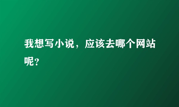 我想写小说，应该去哪个网站呢？