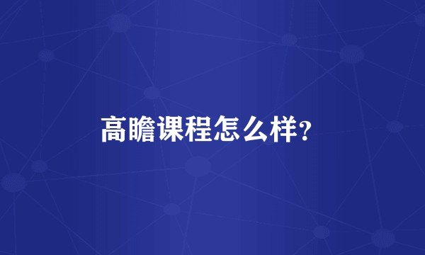 高瞻课程怎么样？