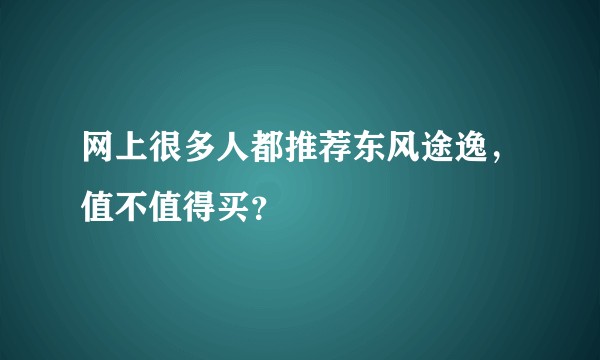 网上很多人都推荐东风途逸，值不值得买？