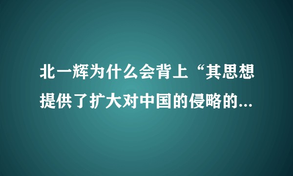 北一辉为什么会背上“其思想提供了扩大对中国的侵略的直接理论依据”的锅？