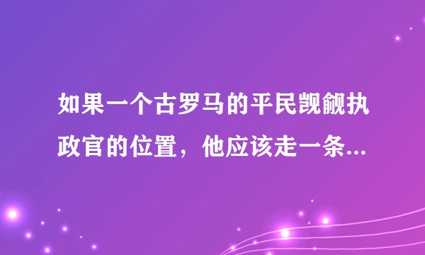如果一个古罗马的平民觊觎执政官的位置，他应该走一条什么样的路才能成功？