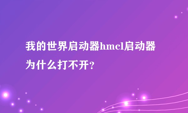 我的世界启动器hmcl启动器为什么打不开？