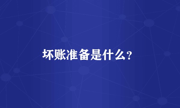 坏账准备是什么？