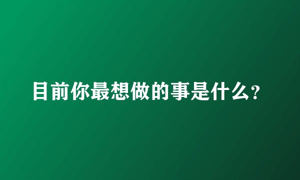 目前你最想做的事是什么？