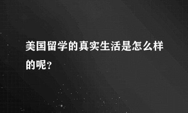 美国留学的真实生活是怎么样的呢?