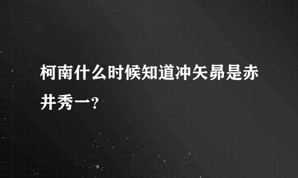 柯南什么时候知道冲矢昴是赤井秀一？