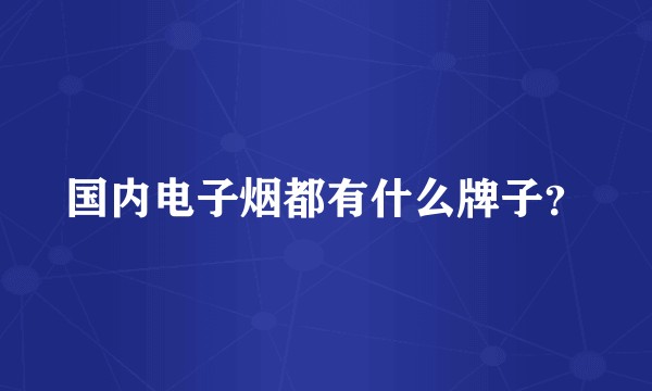 国内电子烟都有什么牌子？