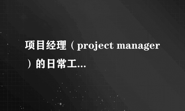 项目经理(project manager)的日常工作是什么样子?